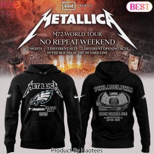 Metallica M72 World Tour x Philadelphia Eagles Design Hoodie – Black