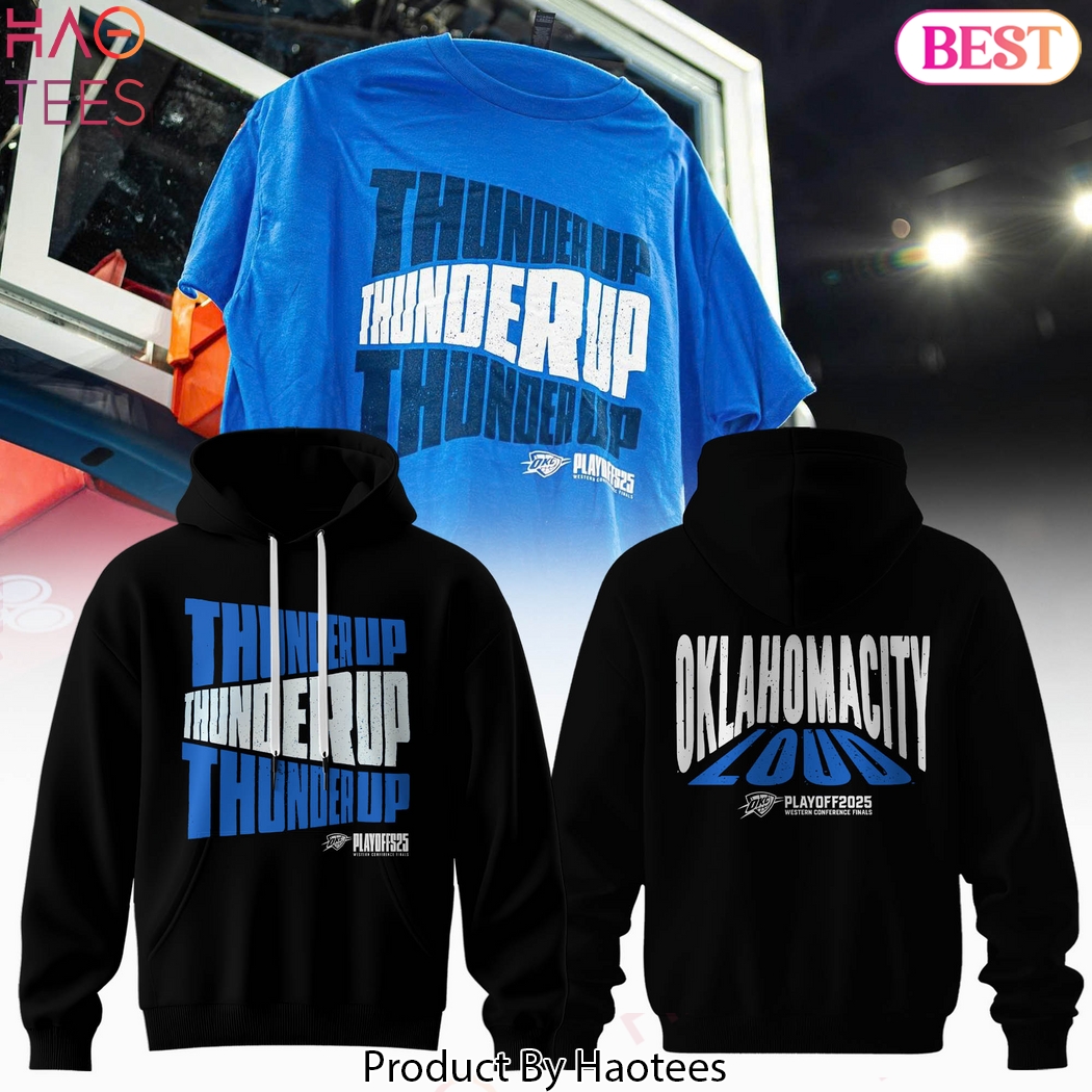 Oklahoma City Thunder Loud 2025 Playoff Design Hoodie - Black Oklahoma City Thunder Loud 2025 Playoff Design Hoodie - Black