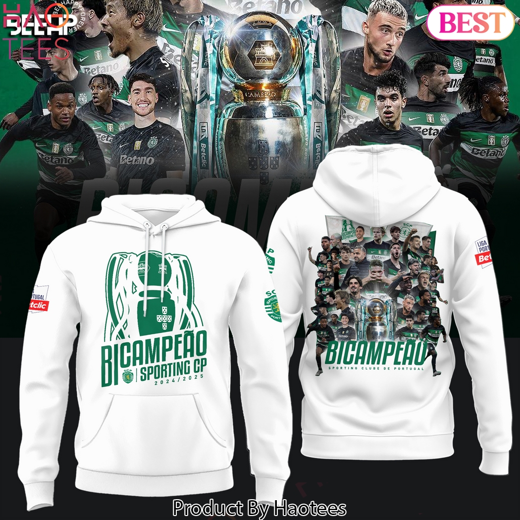 Sporting Clube De Portugal 2025 Champions Design Hoodie - White Sporting Clube De Portugal 2025 Champions Design Hoodie - White