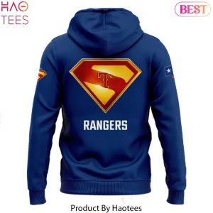 Texas Rangers x Superman Blue Design Hoodie