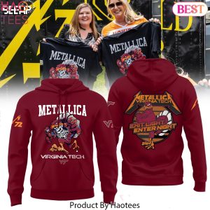 Virginia Tech Hokies Metallica Exit Light Enter Night Design Hoodie