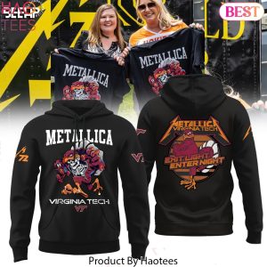 Virginia Tech Hokies Metallica Exit Light Enter Night Design Hoodie – Black