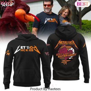 Virginia Tech Hokies Metallica – Let Go Hokies Exit Light Enter Night Design Hoodie