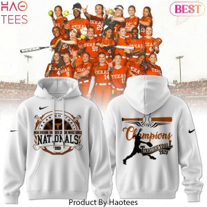 2025 National Champions Texas Longhorns Softball Design Hoodie – White