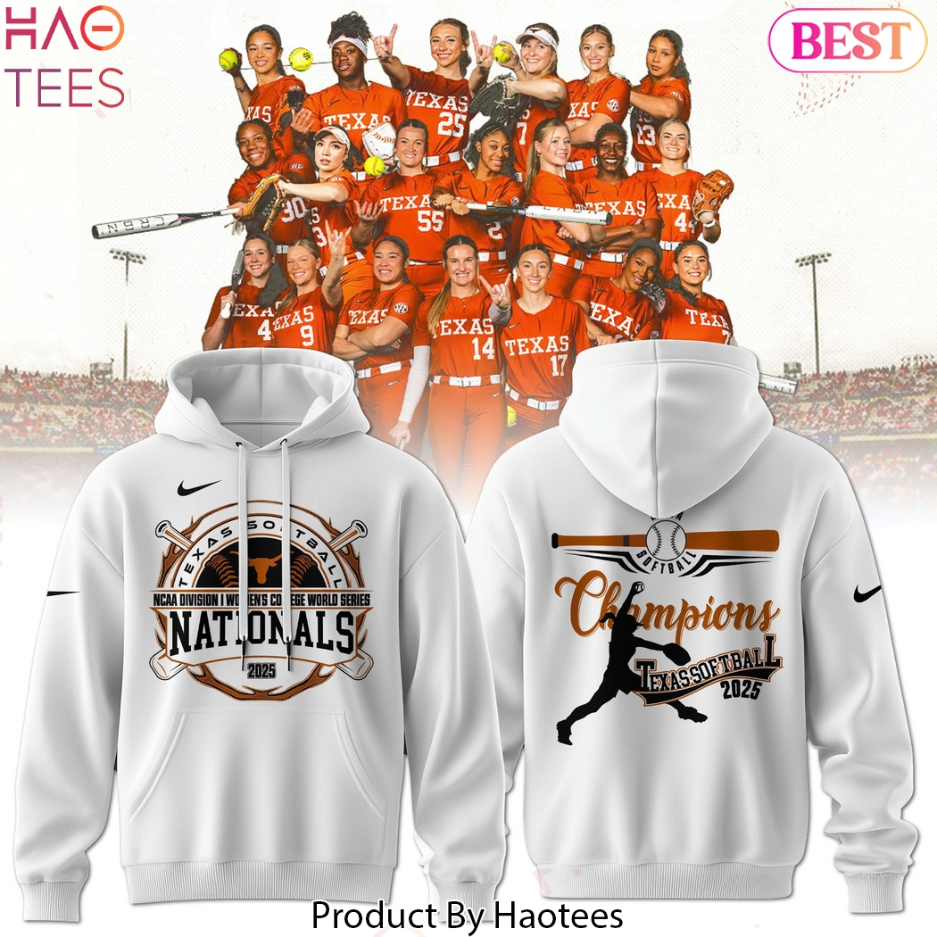 2025 National Champions Texas Longhorns Softball Design Hoodie - White 2025 National Champions Texas Longhorns Softball Design Hoodie - White