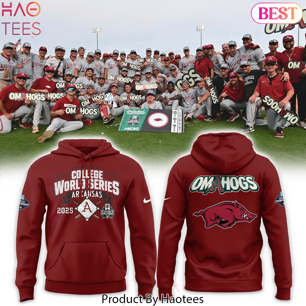 Arkansas Razorbacks College World Series 2025 Omahogs Design Hoodie Arkansas Razorbacks College World Series 2025 Omahogs Design Hoodie
