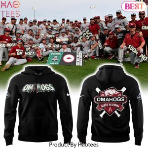 Arkansas Razorbacks Super Regional 2025 Omahogs Design Hoodie – Black