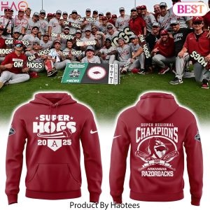 Arkansas Razorbacks Super Regional Champions 2025 Super Hogs Design Hoodie