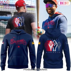 Atlanta Braves Baseball Braves Strength Navy Design Hoodie