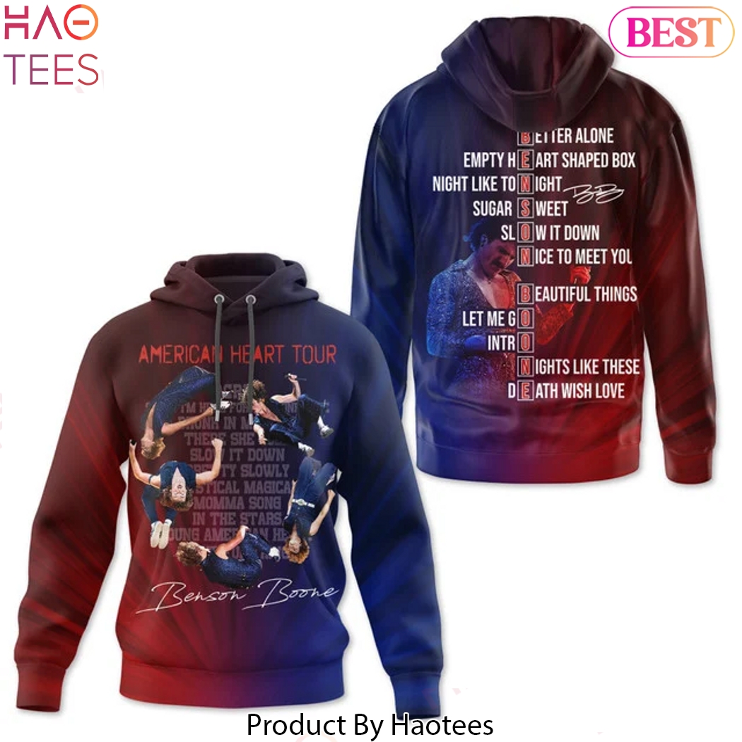 Benson Boone American Heart Tour Signature Design Hoodie Benson Boone American Heart Tour Signature Design Hoodie