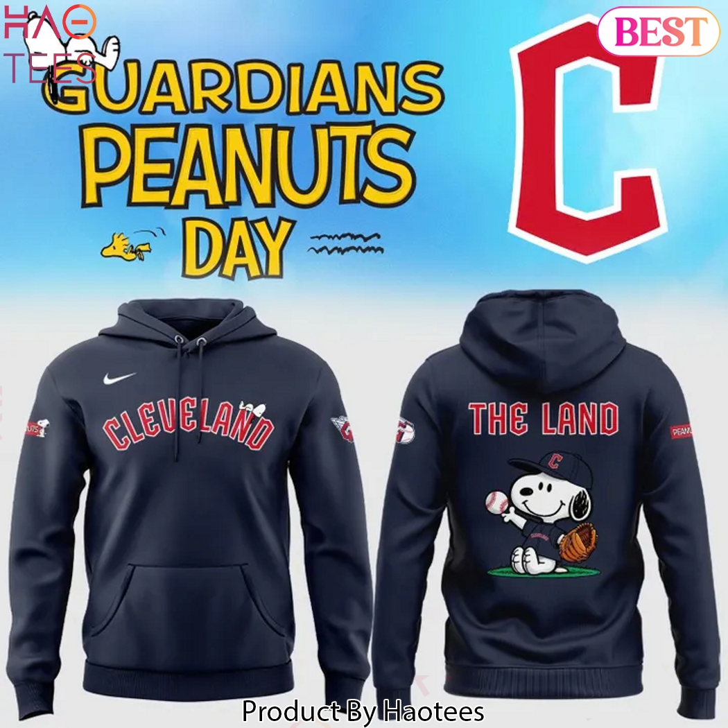 Cleveland Guardians Peanuts Snoopy The Land Design Hoodie Cleveland Guardians Peanuts Snoopy The Land Design Hoodie