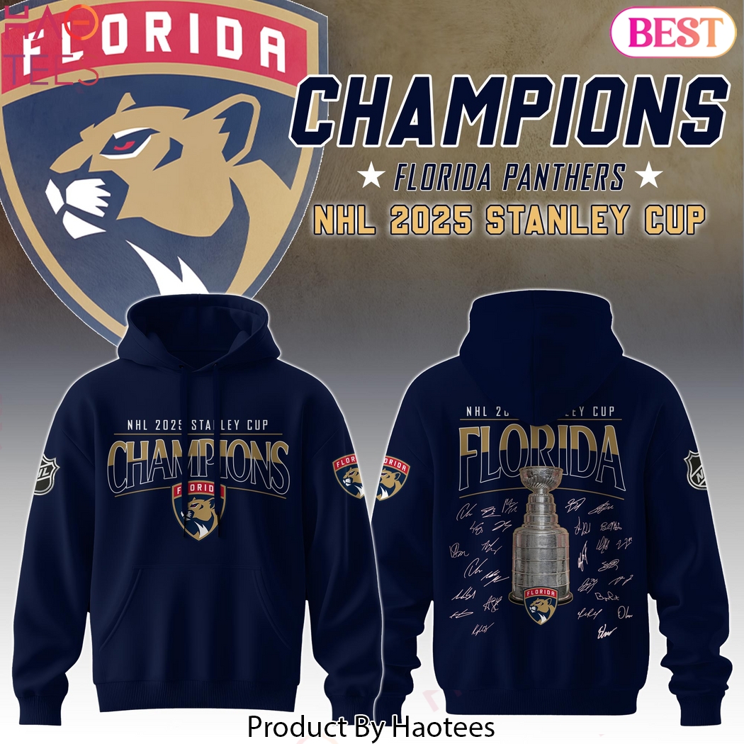 Florida Panthers Champion NHL Stanley Cup 2025 Signature Design Hoodie Florida Panthers Champion NHL Stanley Cup 2025 Signature Design Hoodie