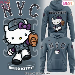 Hello Kitty New York Mets Design Hoodie – Grey