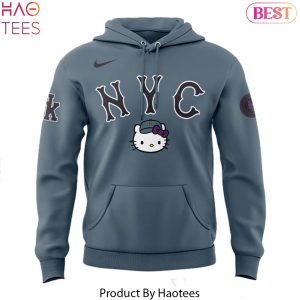 Hello Kitty New York Mets Design Hoodie – Grey