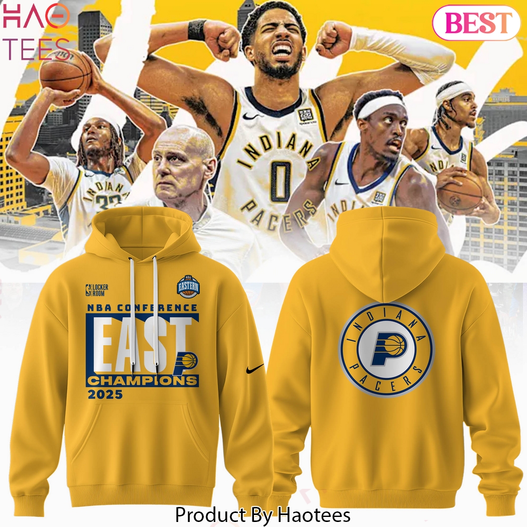 Indiana Pacers 2025 Eastern Conference Champions Design Hoodie - Gold Indiana Pacers 2025 Eastern Conference Champions Design Hoodie - Gold