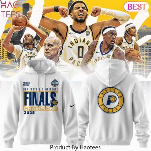 Indiana Pacers 2025 Eastern Conference Champions Finals Design Hoodie – White