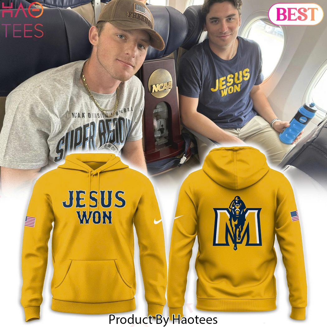 Jesus Won Murray State Racers Design Hoodie - Gold Jesus Won Murray State Racers Design Hoodie - Gold