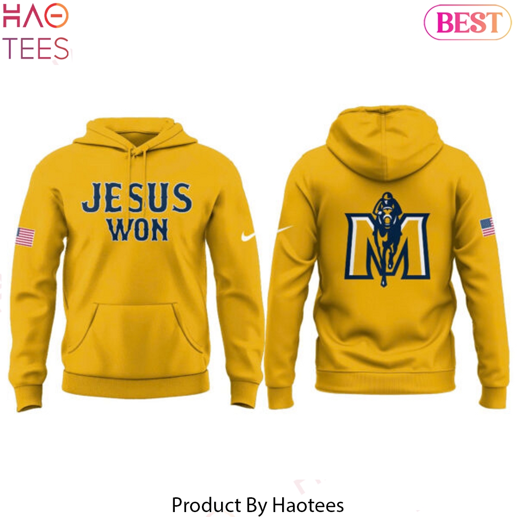 Jesus Won Murray State Racers Design Hoodie - Gold Jesus Won Murray State Racers Design Hoodie - Gold