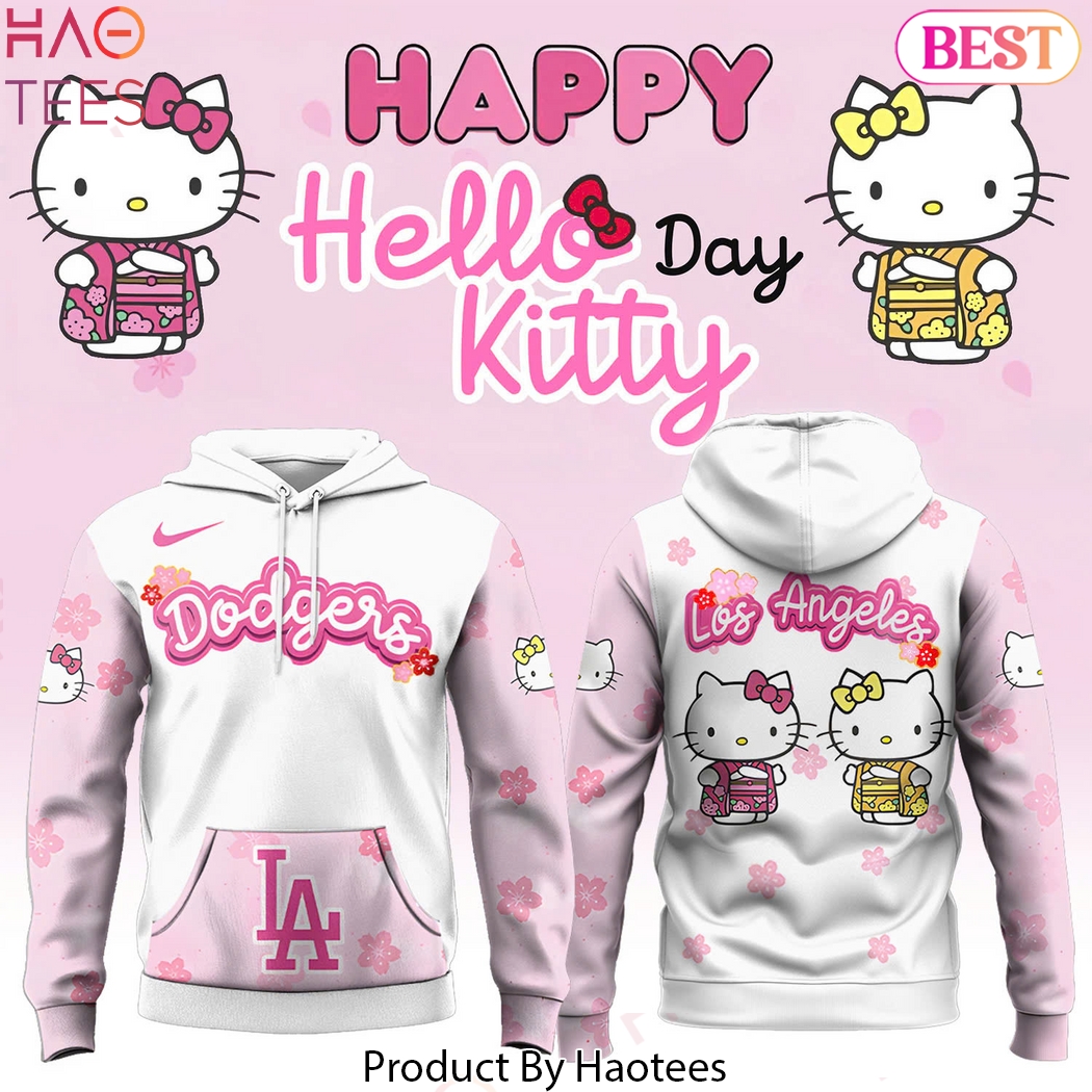 Los Angeles Dodgers x Hello Kitty 2025 Design Hoodie Los Angeles Dodgers x Hello Kitty 2025 Design Hoodie