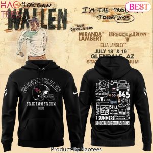 Morgan Wallen x Arizona Cardinals Im The Problem Tour 2025 Design Hoodie – Black