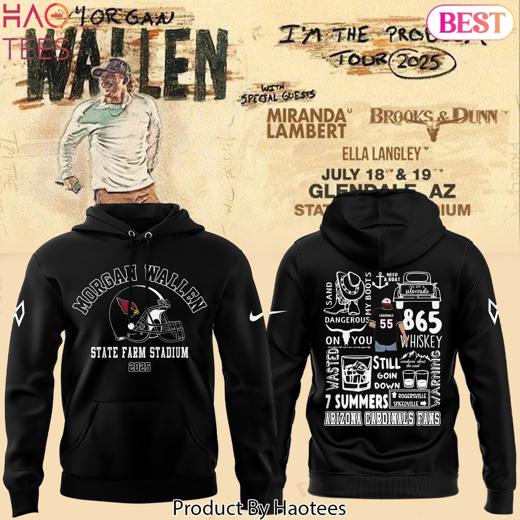 Morgan Wallen x Arizona Cardinals Im The Problem Tour 2025 Design Hoodie - Black Morgan Wallen x Arizona Cardinals Im The Problem Tour 2025 Design Hoodie - Black