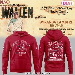 Morgan Wallen x Houston Texans NRG Stadium 2025 Tour Design Hoodie