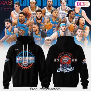 National Basketball Association 2025 Champions OKlahoma City Thunder Design Hoodie – Black