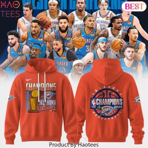 National Basketball Association 2025 Champions OKlahoma City Thunder Design Hoodie – Orange