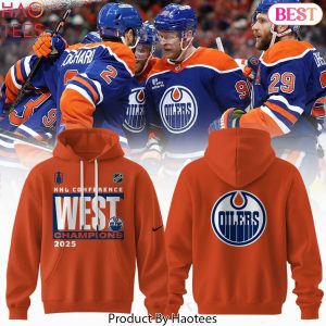 NHL Edmonton Oilers 2025 Western Conference Champions Design Hoodie – Orange