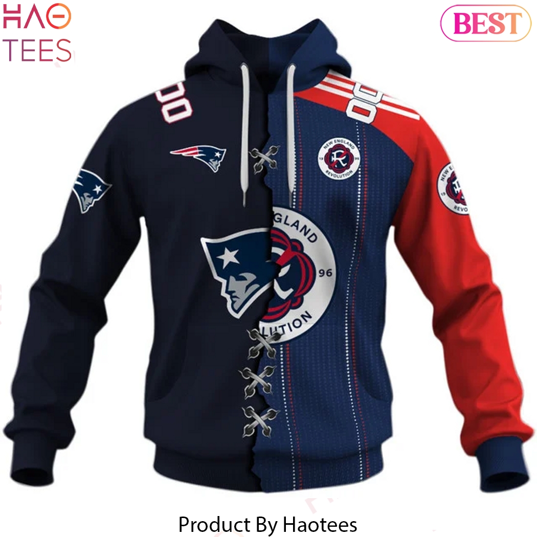 Personalized New England Revolution x New England Patriots Design Hoodie Personalized New England Revolution x New England Patriots Design Hoodie