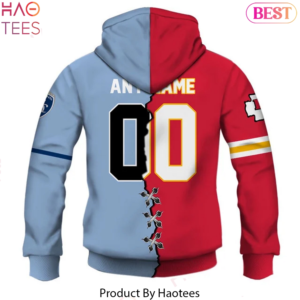 Personalized Sporting Kansas City x Kansas City Chiefs Design Hoodie Personalized Sporting Kansas City x Kansas City Chiefs Design Hoodie