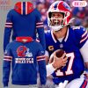 2025 Buffalo Bills Red Helmets Back Design Hoodie