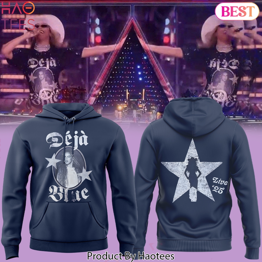 Beyonce Cowboy Carter Tour 2025 Deja Blue Design Hoodie Beyonce Cowboy Carter Tour 2025 Deja Blue Design Hoodie