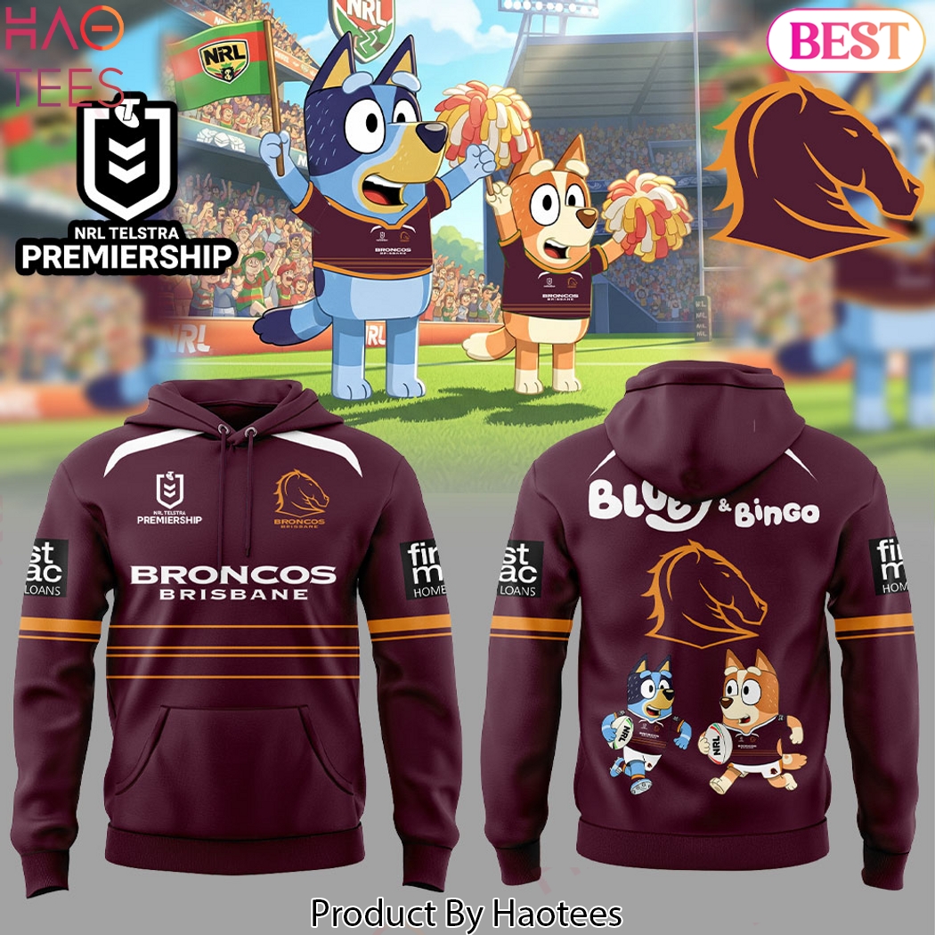 Brisbane Broncos Bluey And Bingo Design Hoodie Brisbane Broncos Bluey And Bingo Design Hoodie