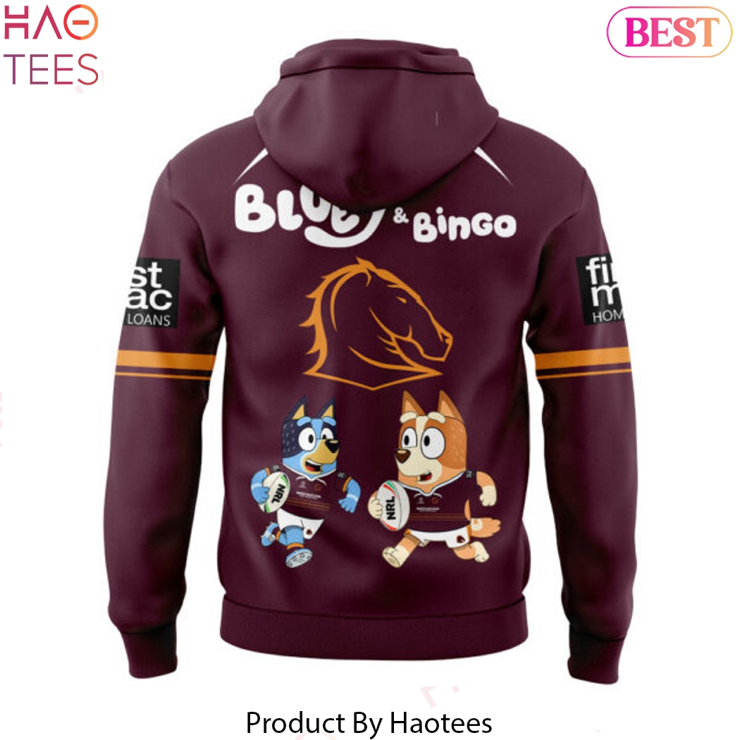 Brisbane Broncos Bluey And Bingo Design Hoodie Brisbane Broncos Bluey And Bingo Design Hoodie