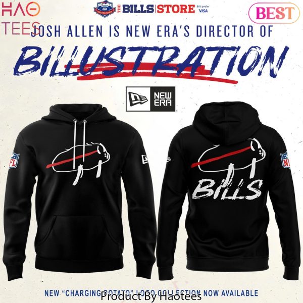 Buffalo Bills Josh Allen Is New Era Director Of Billustration Charging Potato Design Hoodie – Black