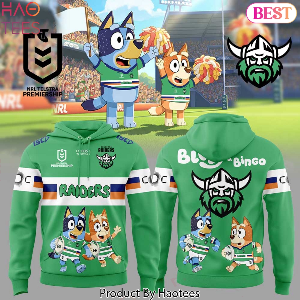 Canberra Raiders Bluey And Bingo Design Hoodie Canberra Raiders Bluey And Bingo Design Hoodie
