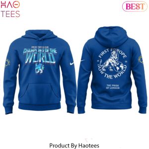 Chelsea First Europe, Now The World Graphic Design Hoodie – Blue
