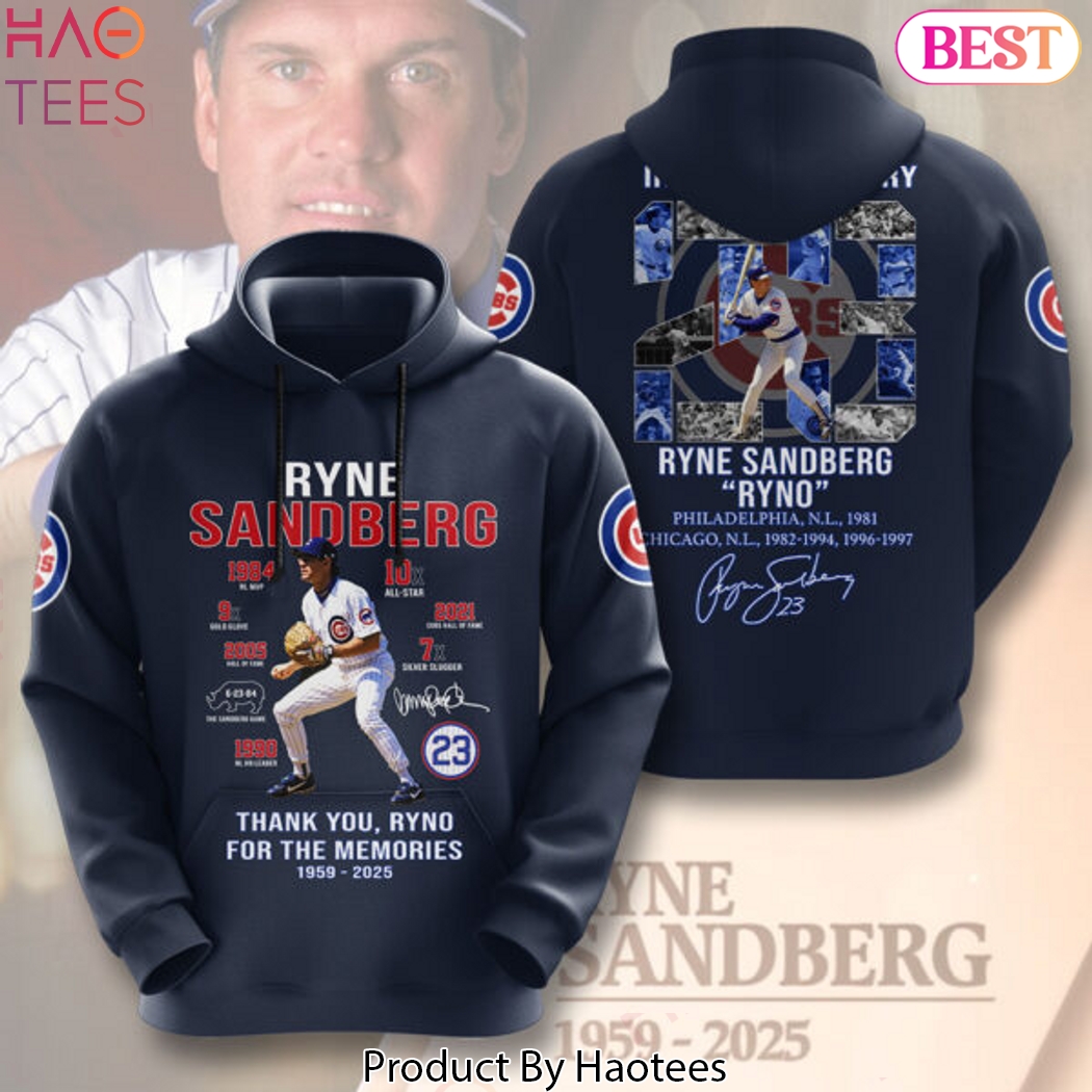 Chicago Cubs x Ryne Sandberg In Loving Memory Signature Hoodie Chicago Cubs x Ryne Sandberg In Loving Memory Signature Hoodie