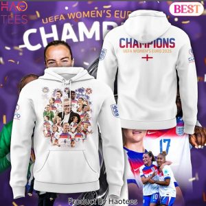 England Football Team 2025 Champions Of The UEFA Women EURO Design Hoodie