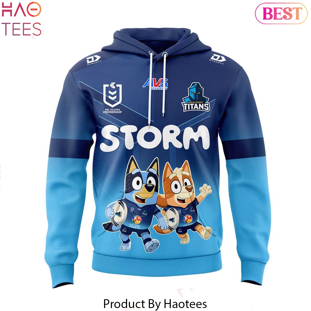 Gold Coast Titans Bluey And Bingo Design Hoodie Gold Coast Titans Bluey And Bingo Design Hoodie