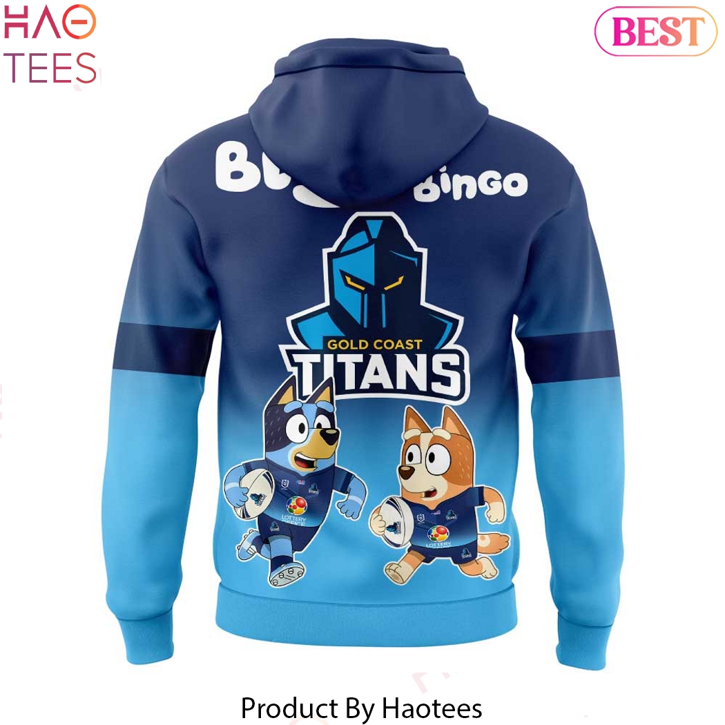 Gold Coast Titans Bluey And Bingo Design Hoodie Gold Coast Titans Bluey And Bingo Design Hoodie