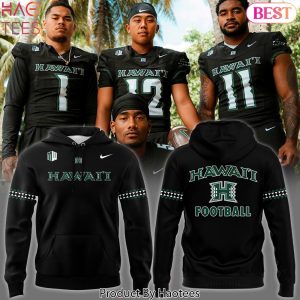 Hawaii Rainbow Warriors Football 2025 Design Black Hoodie