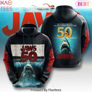 Jaws 50 Years And Still The Best Shark Movie Ever Design Hoodie