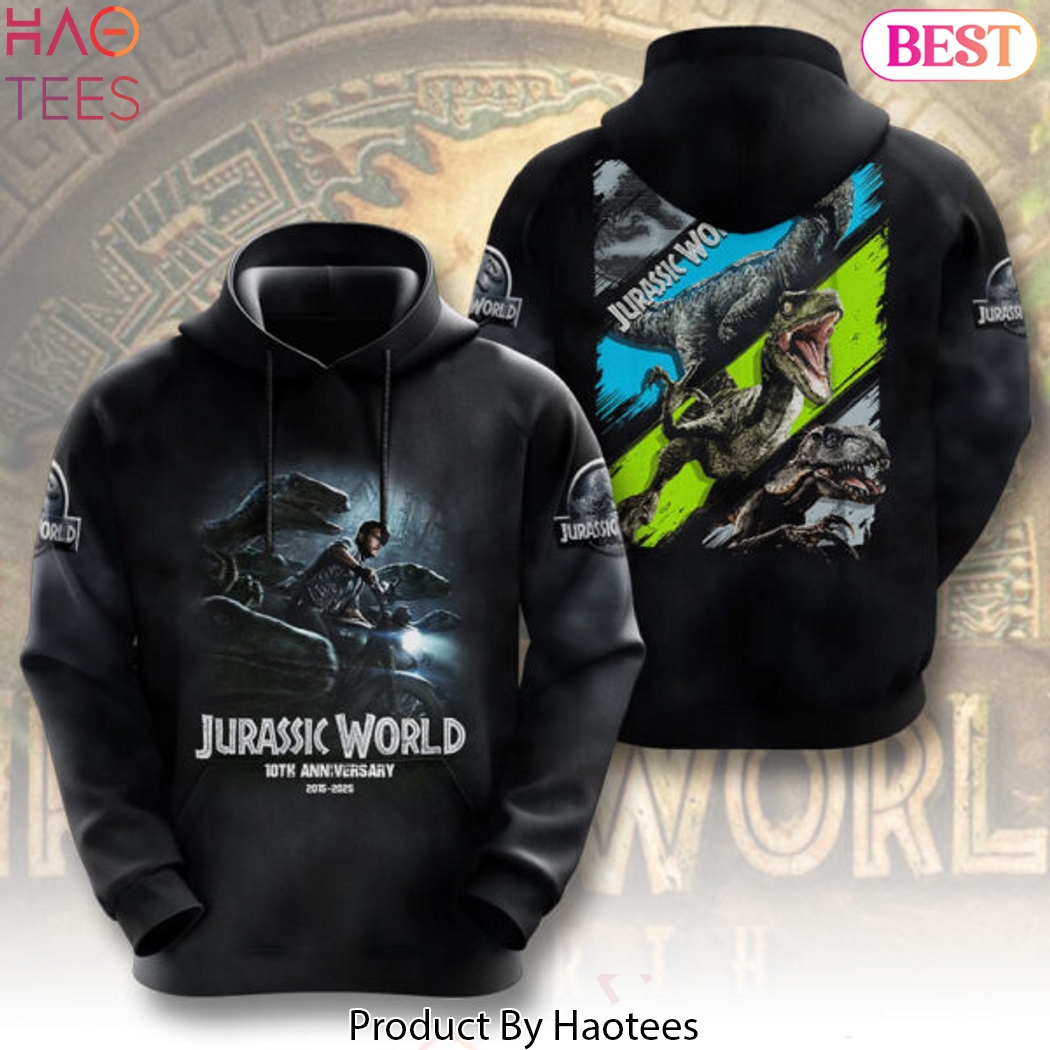 Jurassic World 10th Anniversary 2015-2025 Design Hoodie Jurassic World 10th Anniversary 2015-2025 Design Hoodie