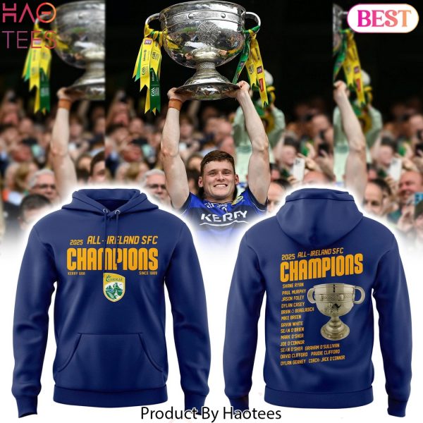 Kerry GAA All-Ireland Champions 2025 Design Hoodie – Blue