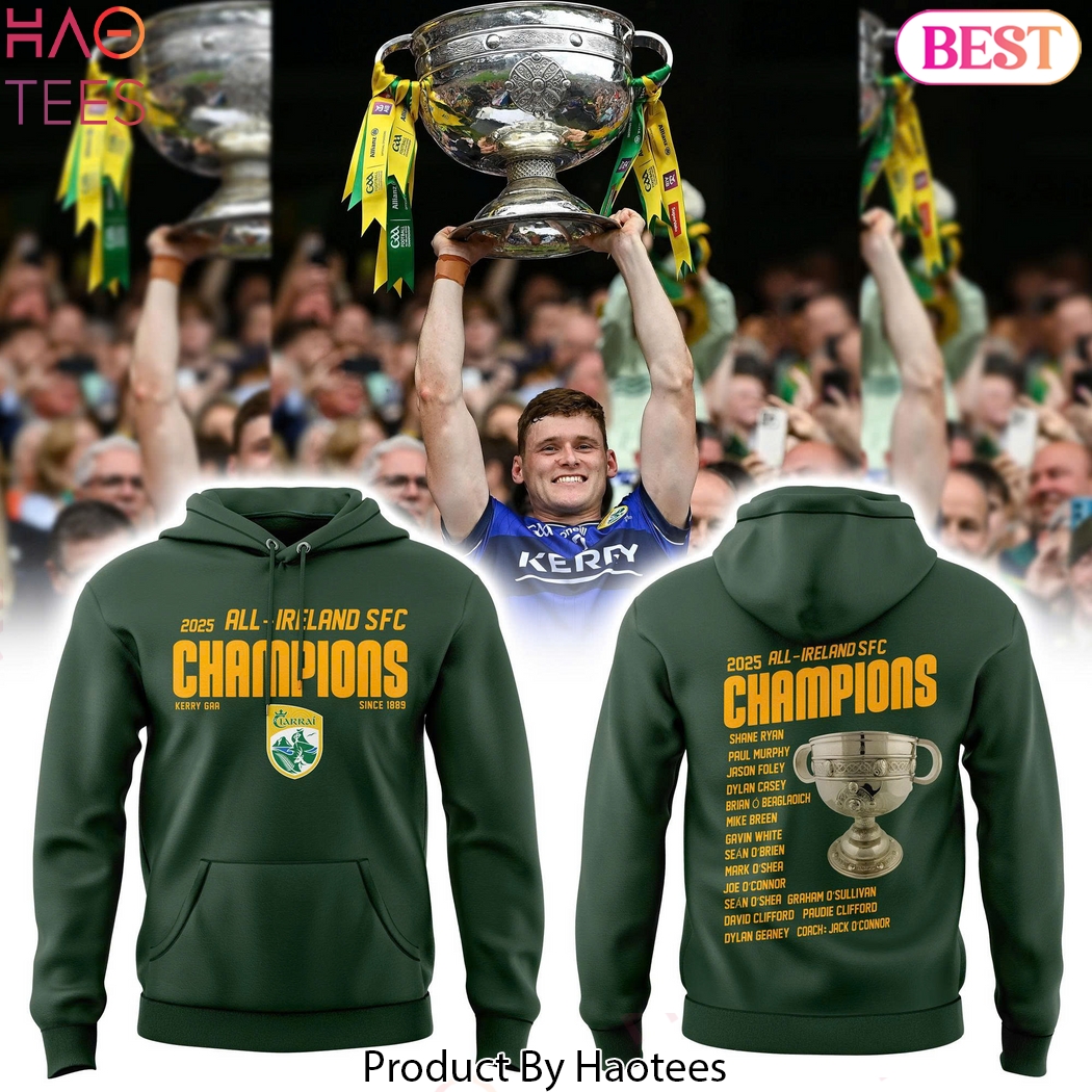 Kerry GAA All-Ireland Champions 2025 Design Hoodie - Green Kerry GAA All-Ireland Champions 2025 Design Hoodie - Green