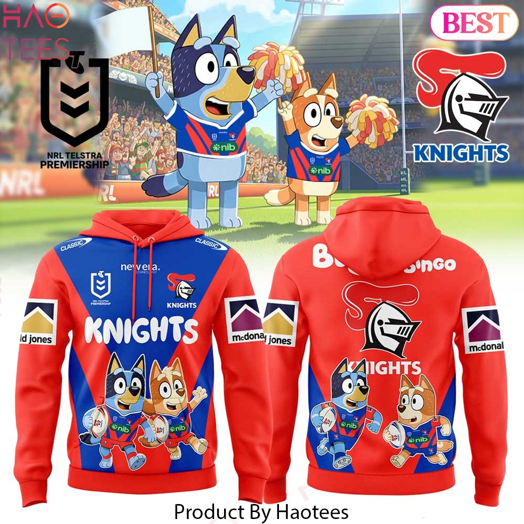 Newcastle Knights Bluey And Bingo Design Hoodie Newcastle Knights Bluey And Bingo Design Hoodie