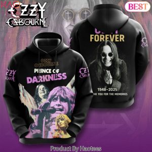 Ozzy Osbourne Prince Of Darkness 1948-2025 Thank You For The Memories Design Hoodie