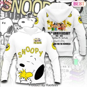 Peanuts 75th Anniversary 1950-2025 Charles M.Schulz Signature Thank You For The Memories Design Hoodie